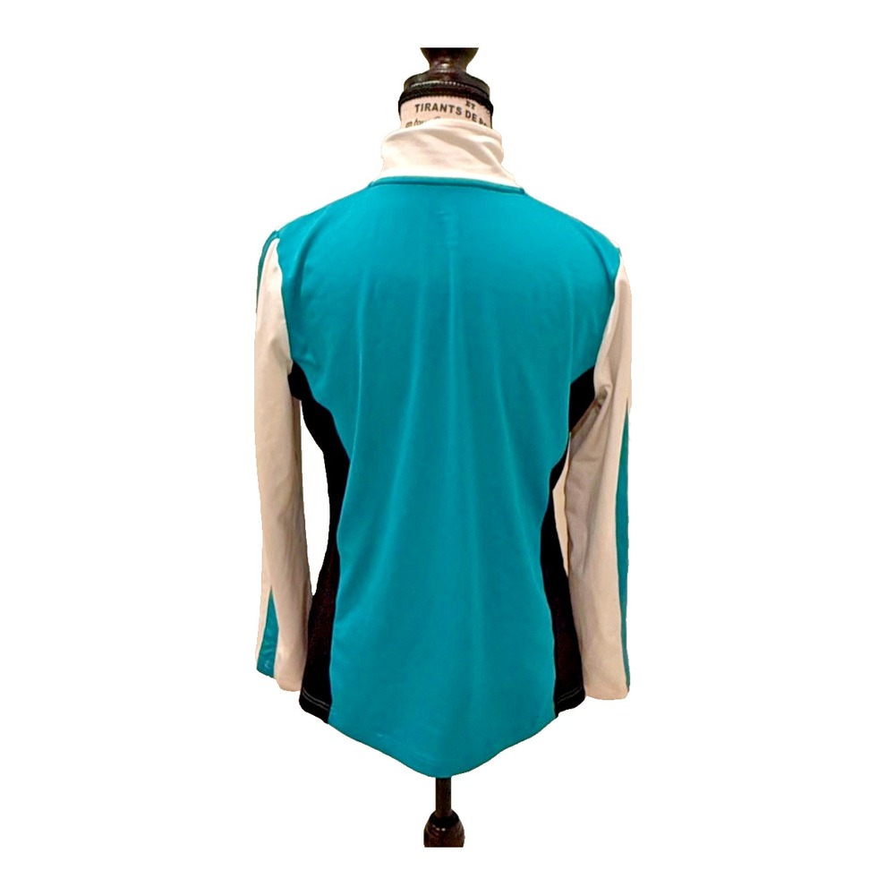 Style & Co. Women's Warm‎ Up Jacket; Aqua/Black/White; Stretch; Petite Medium - Picture 2 of 5